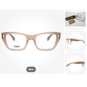 NEW FENDI Frames FE501181 045 52 CLEAR PINK EYEGLASSES 52-19-145mm Case Cateye